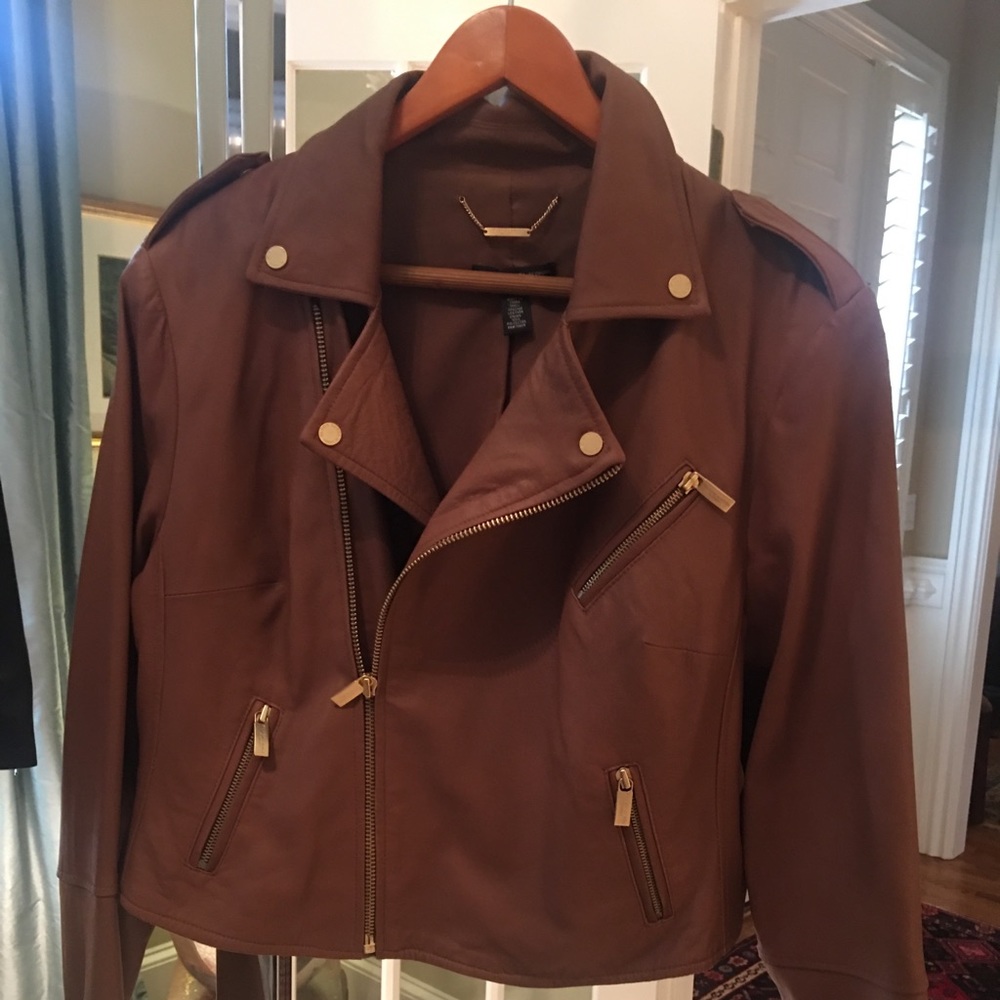 Chico’s Black Label leather moto - NWOT